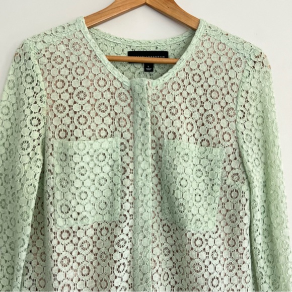 VICTORIA BECKHAM x Target Mint Green Lace Sheer Cotton Blend Dress Sz L NWT - Picture 5 of 16